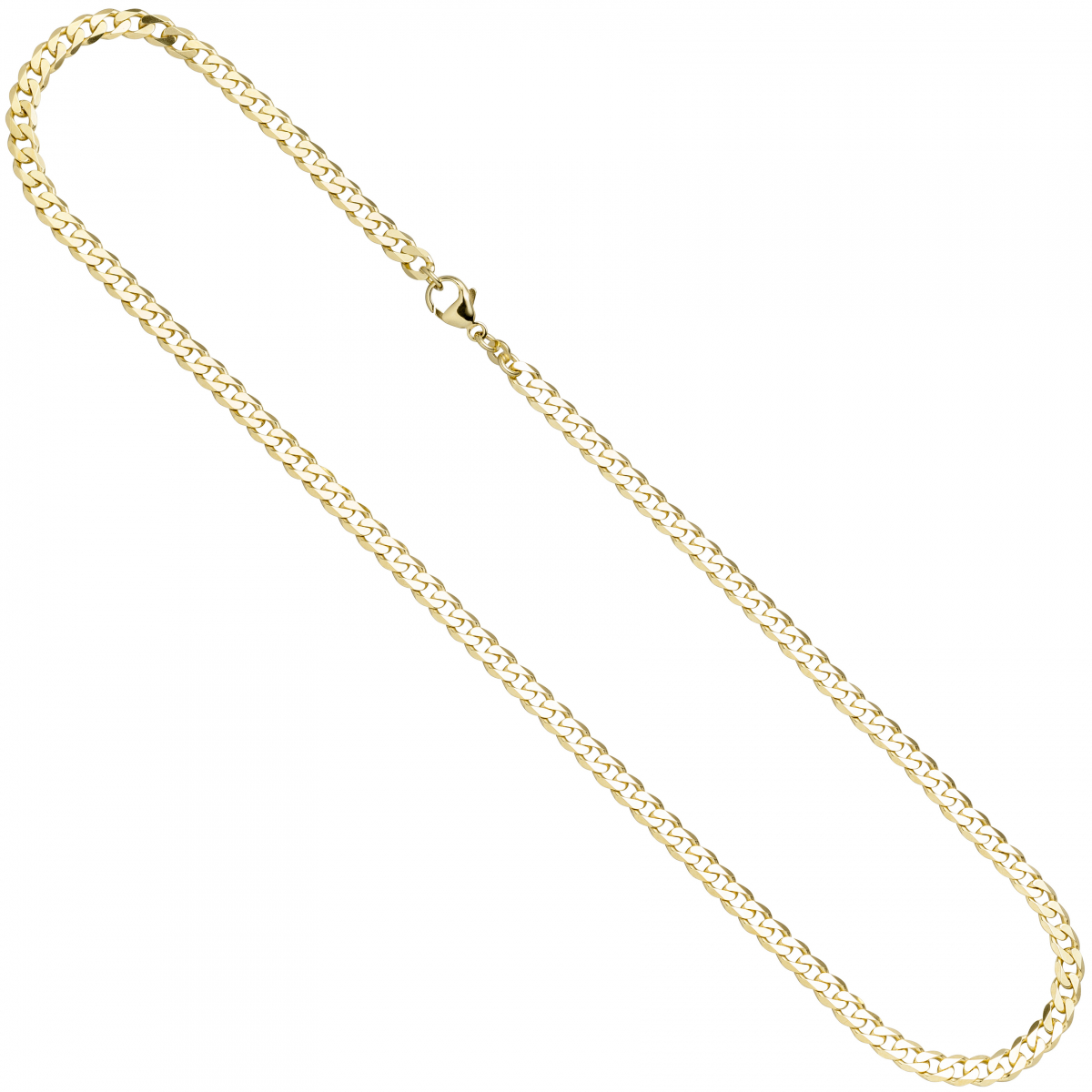 Panzerkette 333 Gelbgold 4,9 mm 50 cm Karabiner Gold Kette Goldkette Halskette