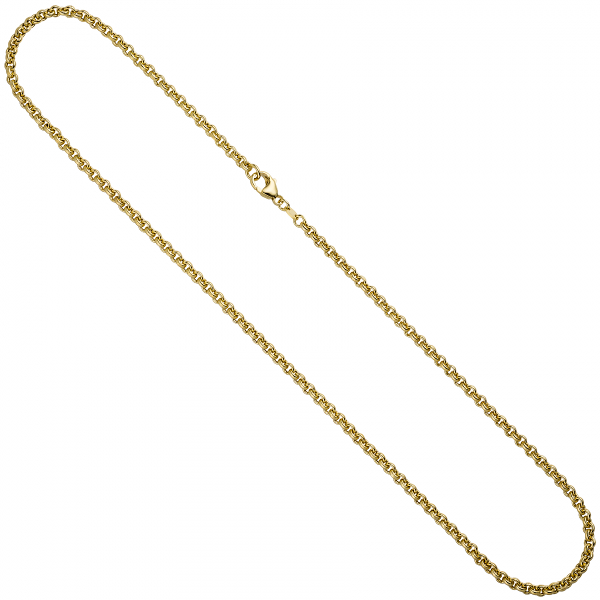 Erbskette 585 Gelbgold 3,4 mm 80 cm Gold Kette Halskette Goldkette Karabiner