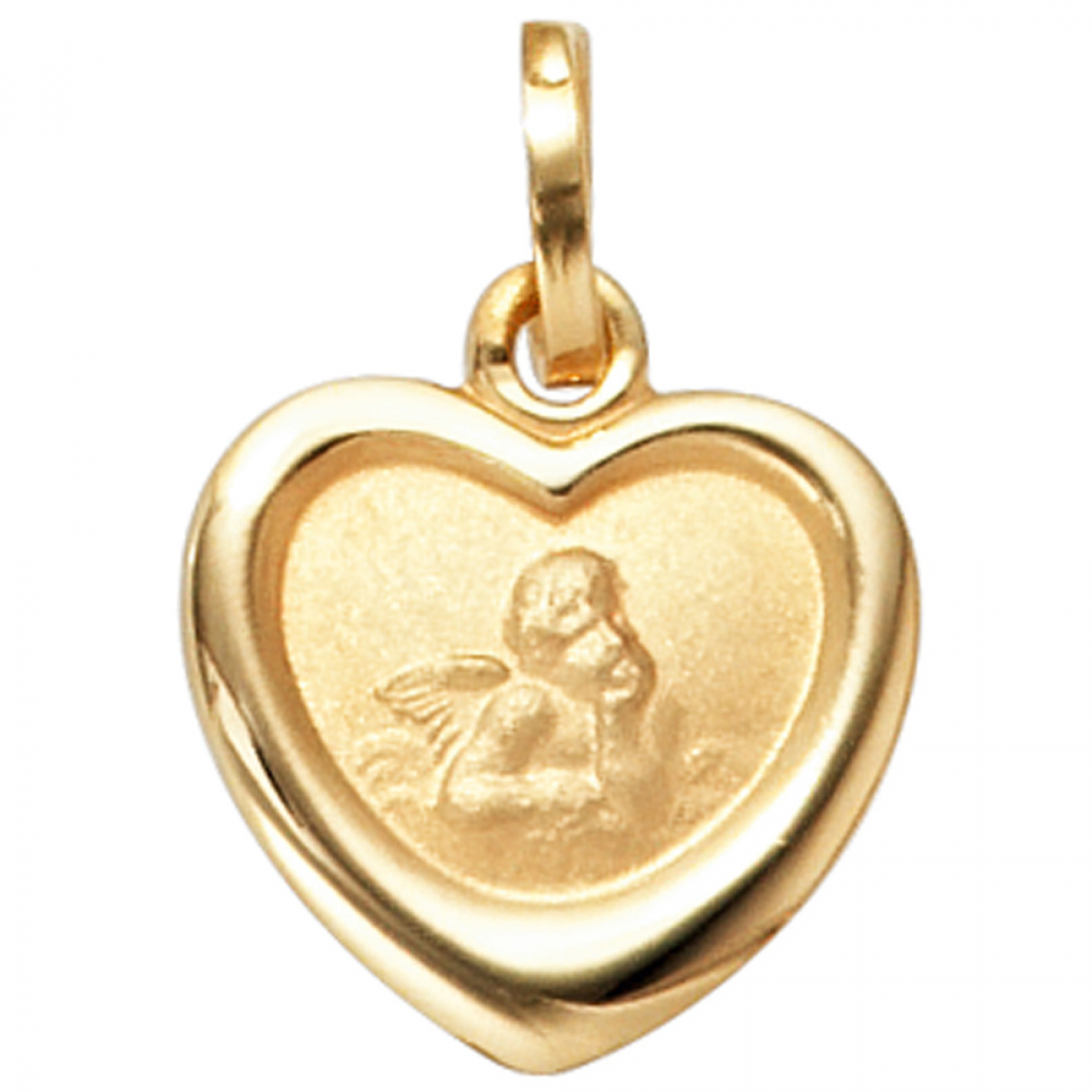 Kinder Anhänger Engel Schutzengel 333 Gold Gelbgold mattiert Kinderanhänger