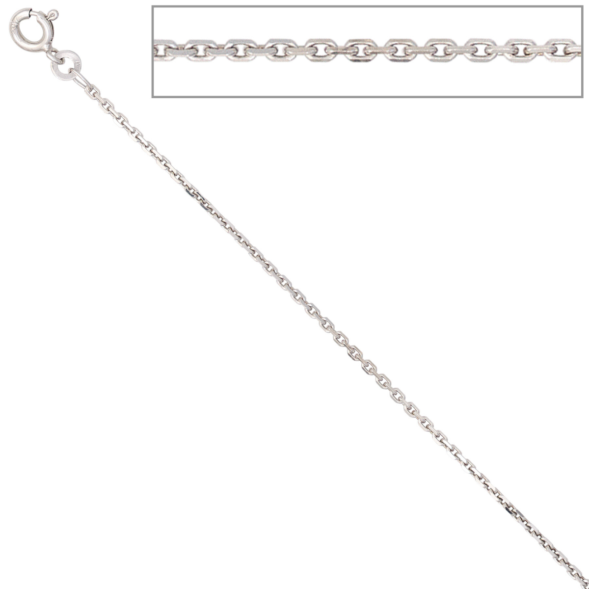 Ankerkette 333 Weißgold 1,6 mm 50 cm Gold Kette Halskette Weißgoldkette