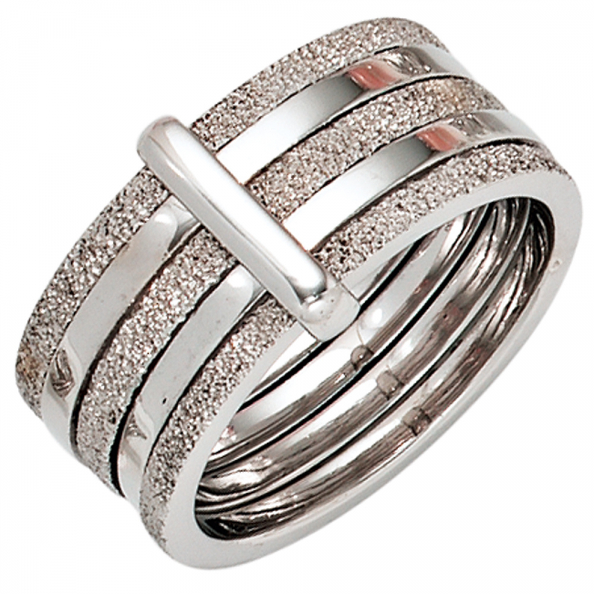 Damen Ring breit 925 Sterling Silber rhodiniert Silberring - 50mm
