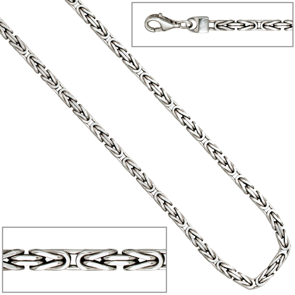 Königskette 925 Sterling Silber 3,1 mm 45 cm Halskette Kette Silberkette