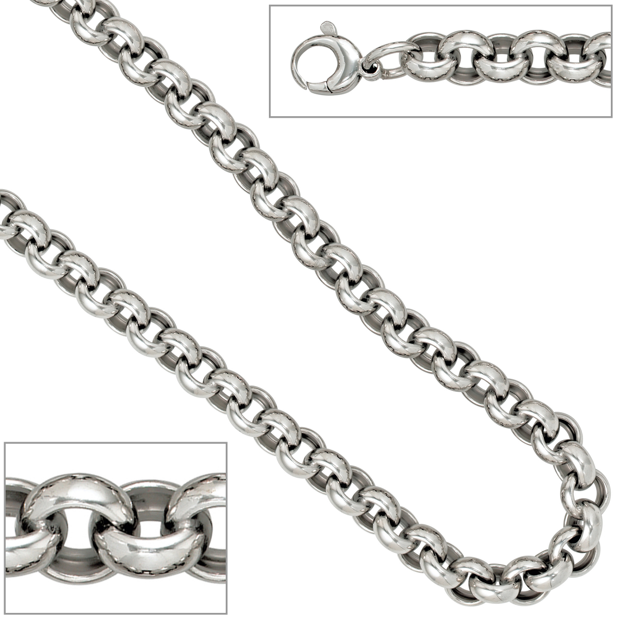 Erbskette 925 Sterling Silber 10,1 mm 50 cm Halskette Kette Silberkette