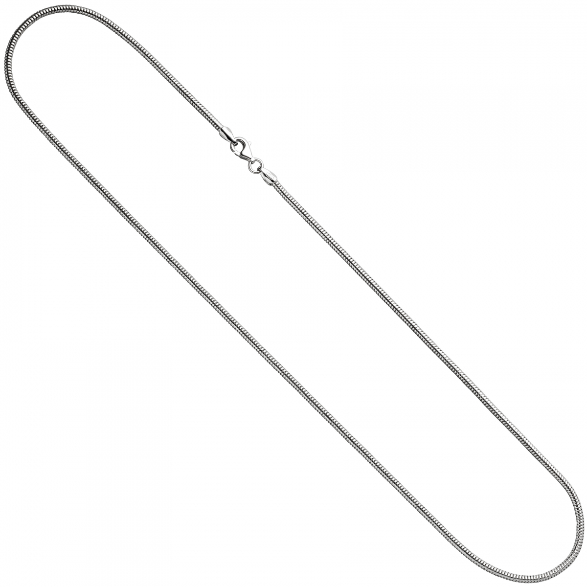 Schlangenkette 925 Silber 1,6 mm 70 cm Halskette Kette Silberkette Karabiner