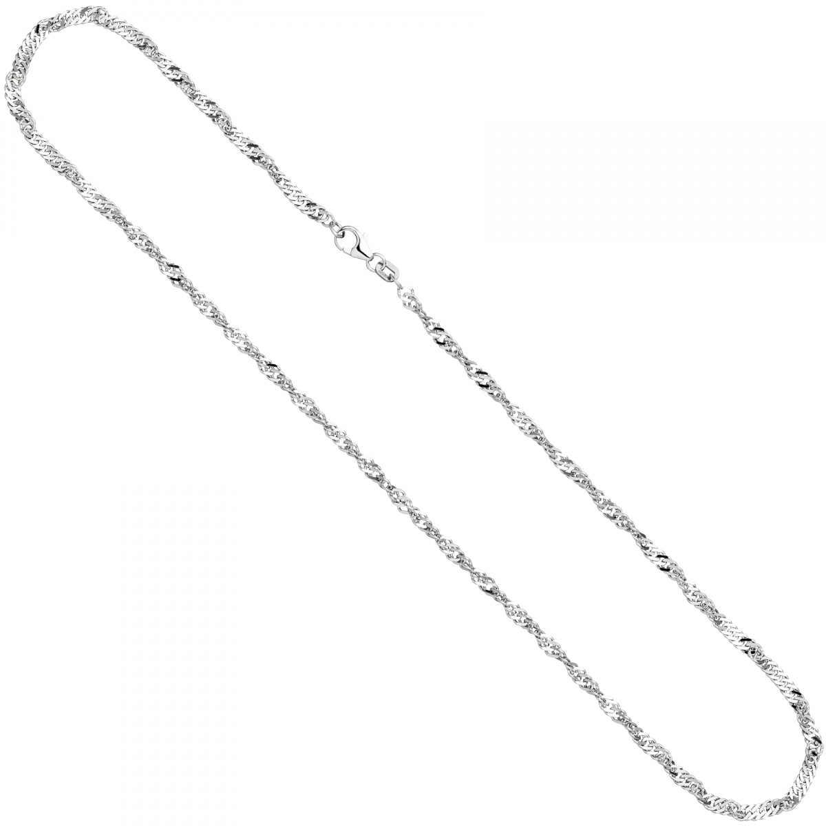 Singapurkette 925 Silber 2,9 mm 50 cm Halskette Kette Silberkette Karabiner