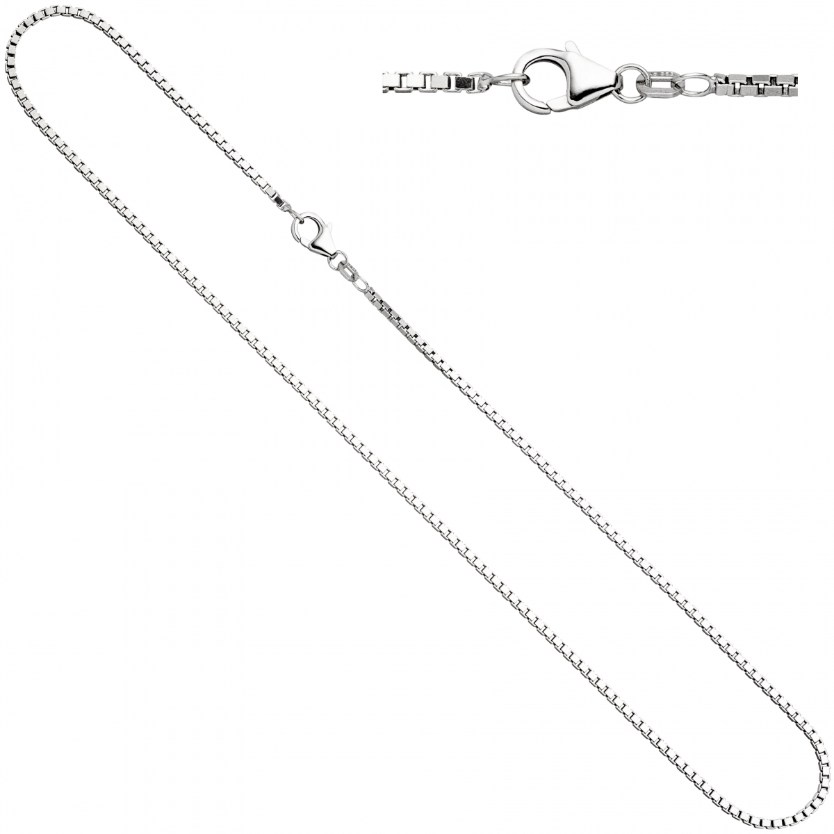 Venezianerkette 925 Silber 1,2 mm 50 cm Halskette Kette Silberkette Karabiner