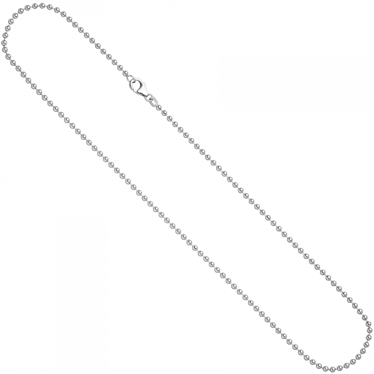 Kugelkette 925 Silber 1,4 mm 45 cm Halskette Kette Silberkette Karabiner