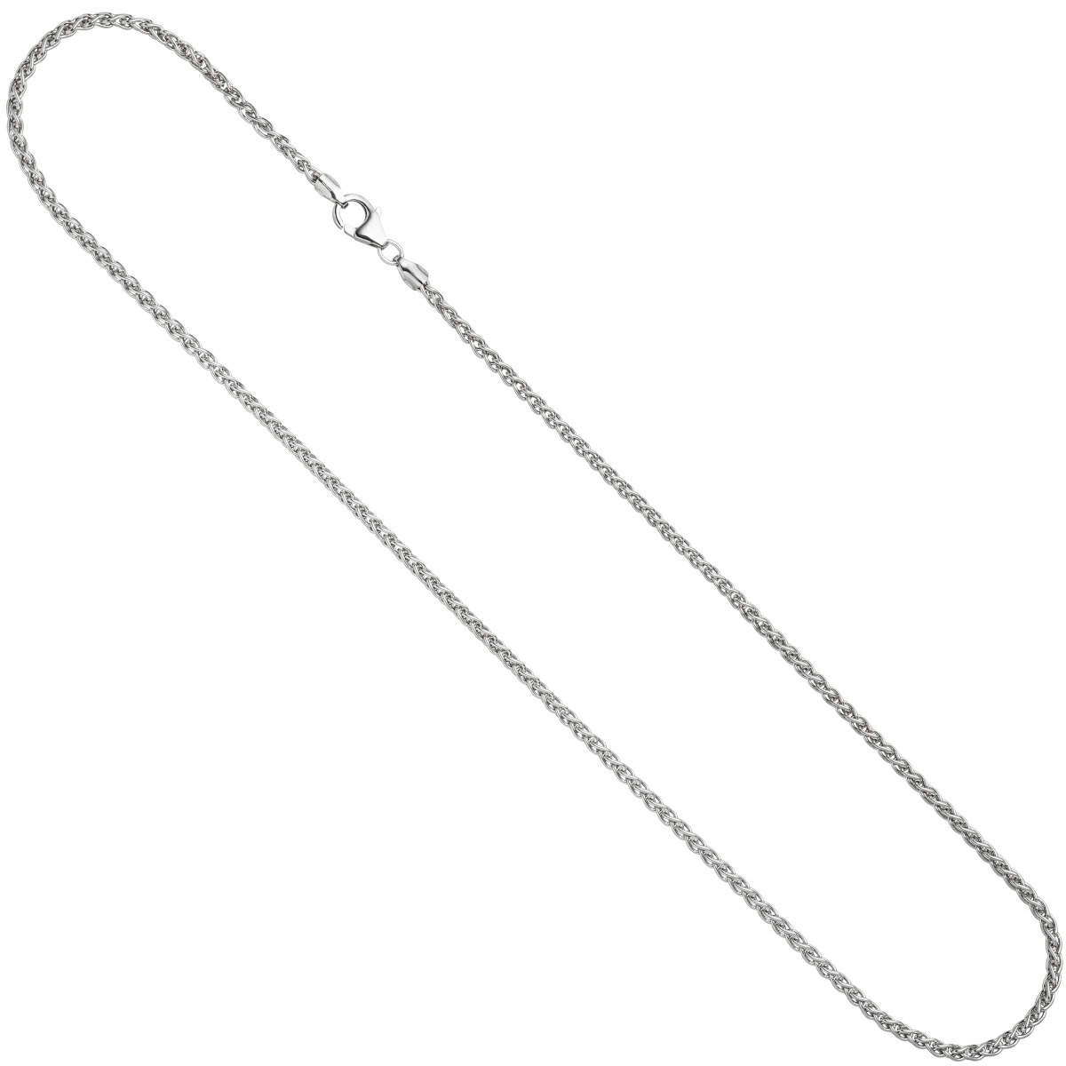 Zopfkette 925 Sterling Silber 2,2 mm 45 cm Halskette Kette Silberkette Karabiner