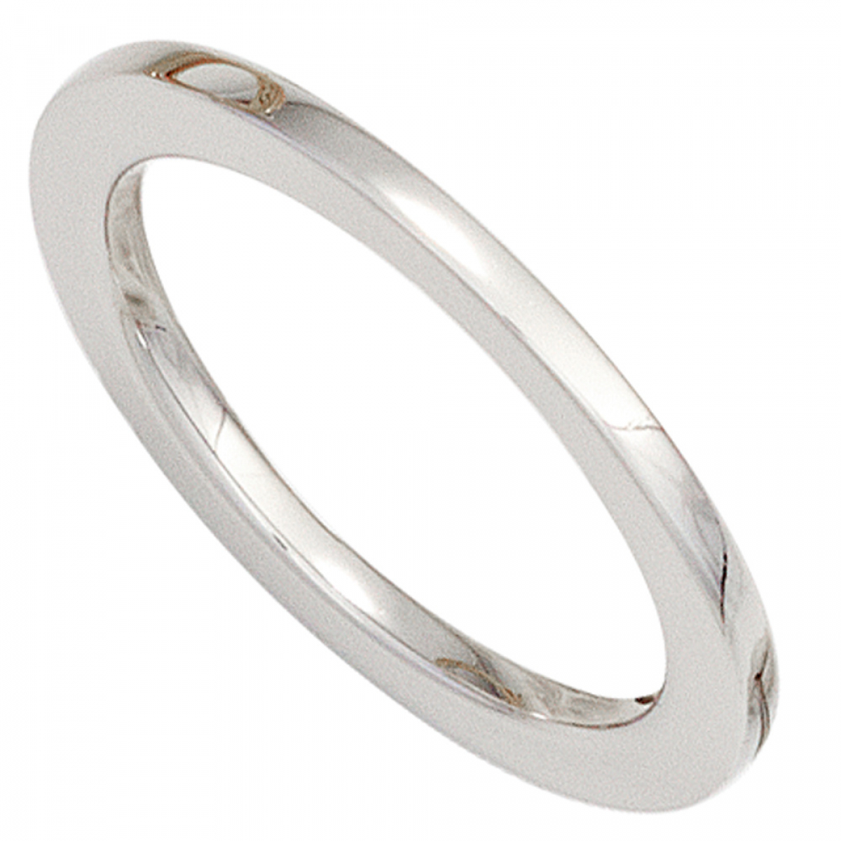 Damen Ring 585 Gold Weißgold Weißgoldring schmal schlicht - 56mm