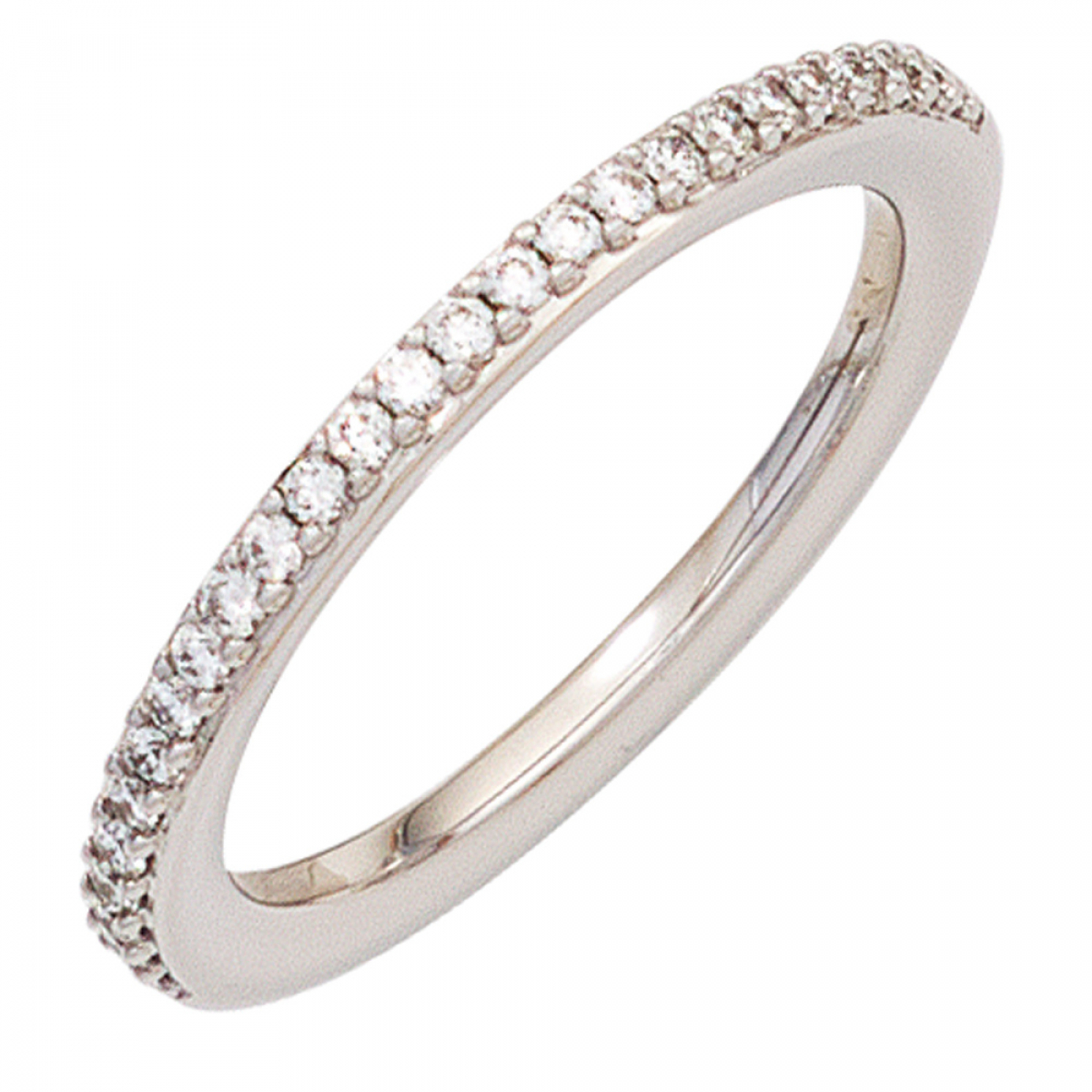 Damen Ring 585 Gold Weißgold 26 Diamanten Brillanten 0,21ct. Weißgoldring - 50mm