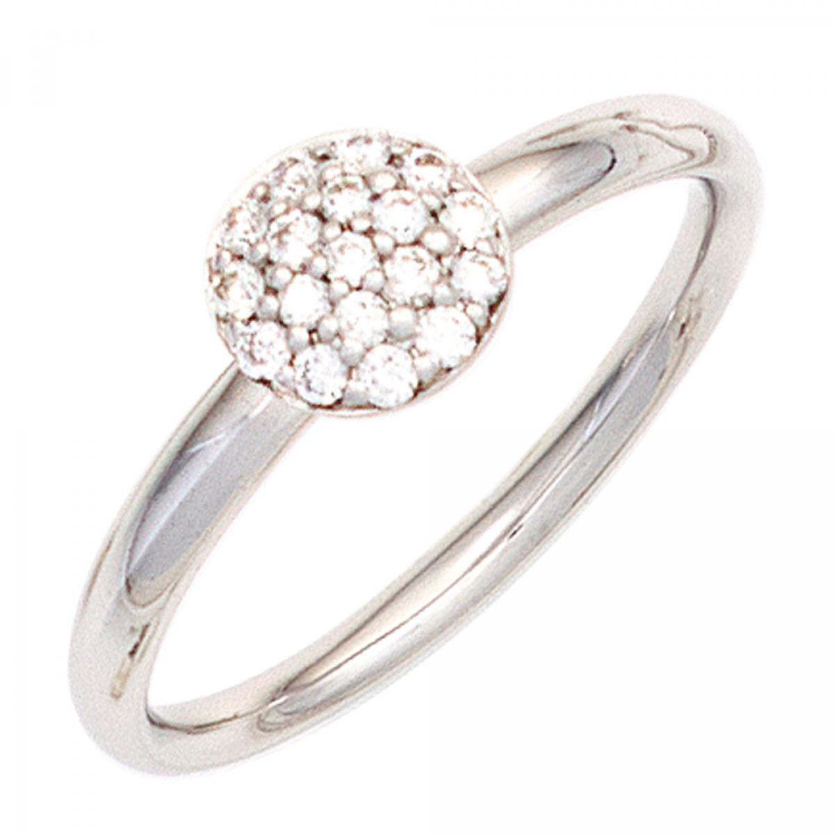 Damen Ring 585 Gold Weißgold 18 Diamanten Brillanten 0,20ct. Weißgoldring - 56mm