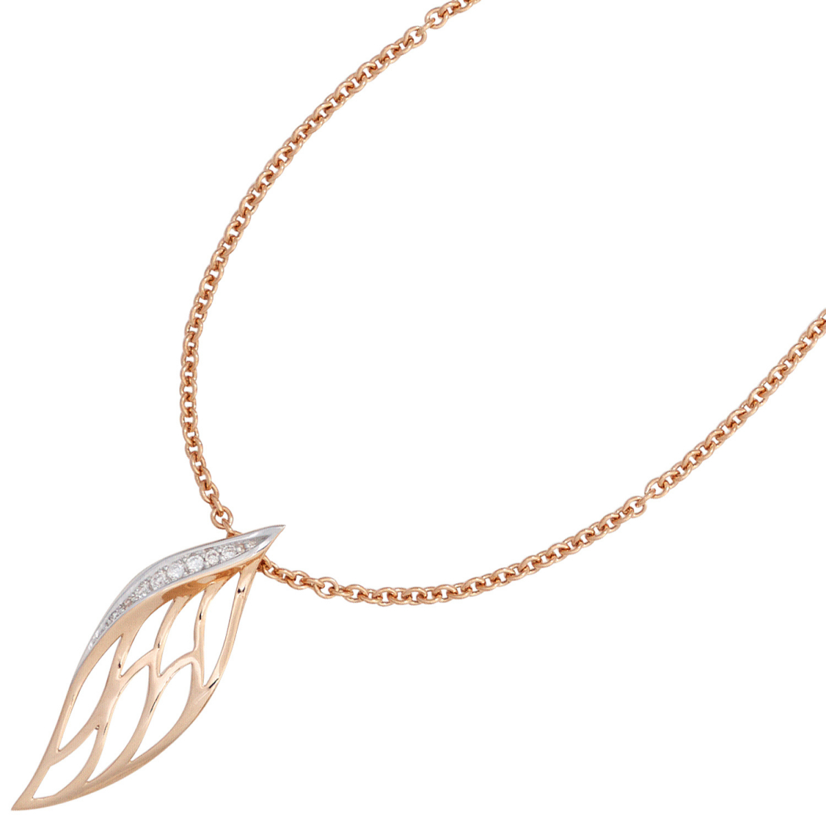 Anhänger 585 Gold Rotgold 8 Diamanten Brillanten 0,05ct. Rotgoldanhänger