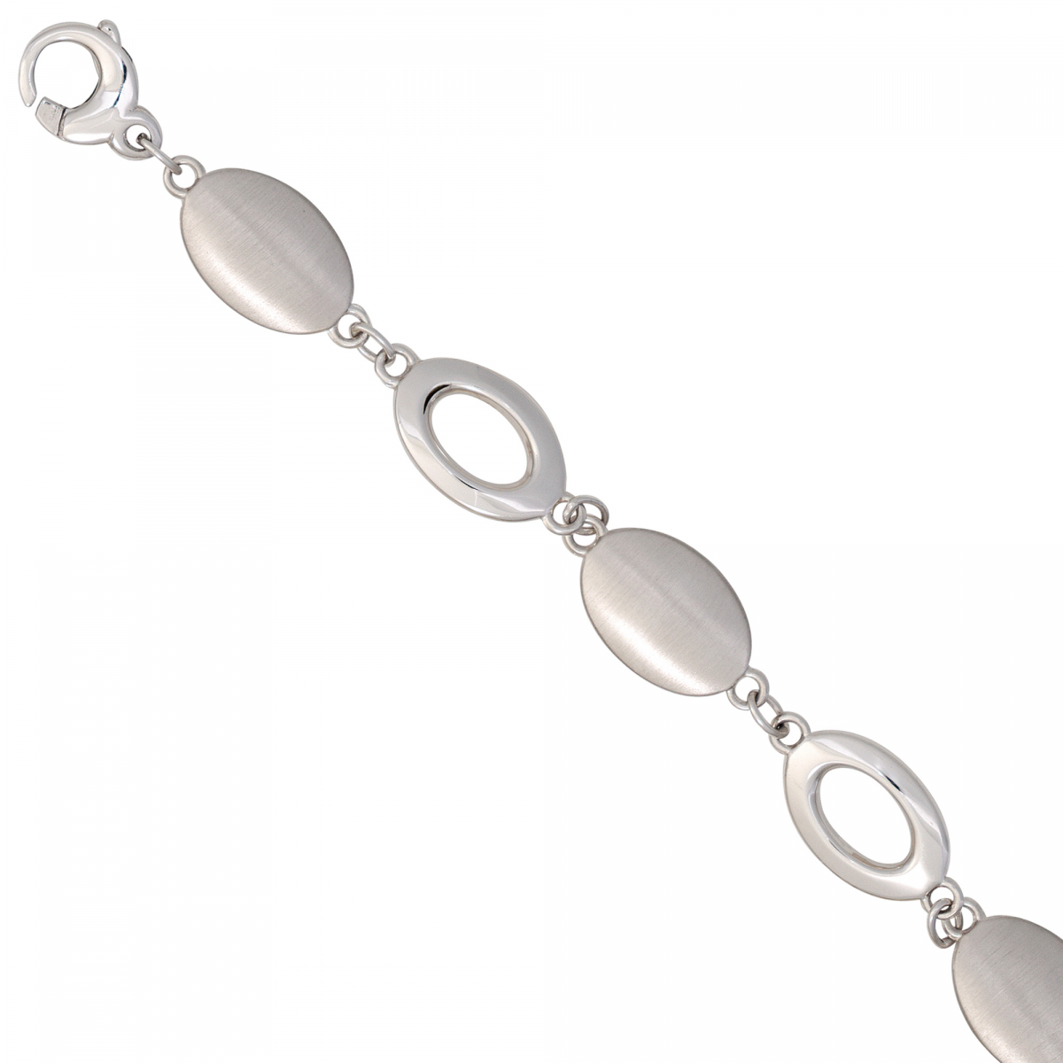 Collier Halskette 585 Gold Weißgold mattiert 44,5 cm Kette Goldkette