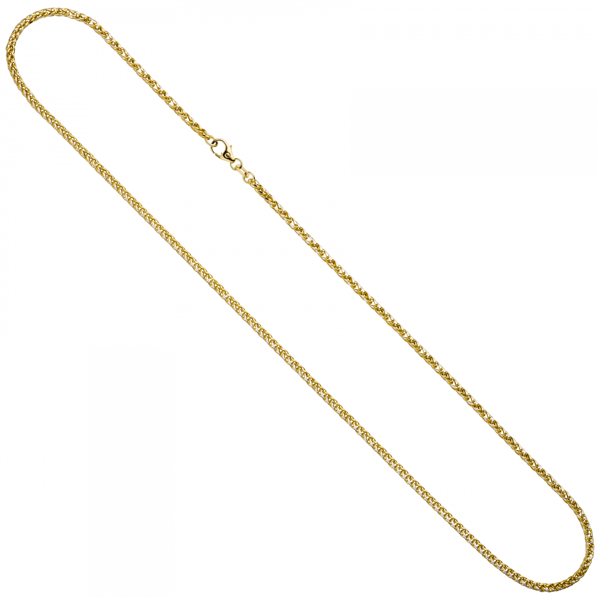 Zopfkette 585 Gelbgold Weißgold bicolor 1,9 mm 45 cm Gold Kette Goldkette