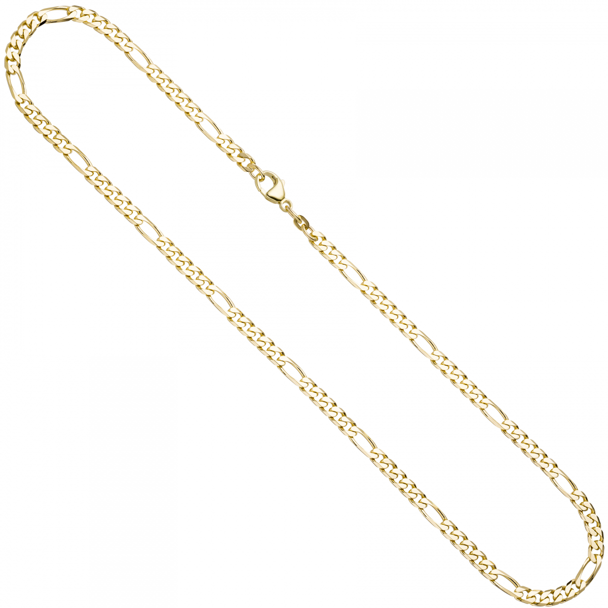 Figarokette 585 Gelbgold 4,4 mm 45 cm Gold Kette Halskette Goldkette Karabiner