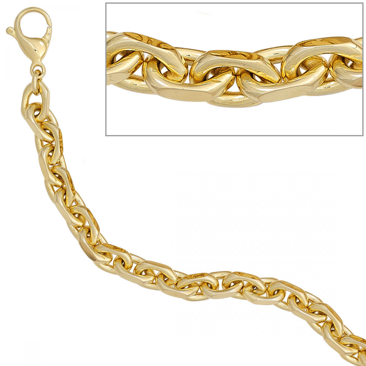 Ankerarmband 585 Gold Gelbgold 21 cm Armband Goldarmband Karabiner