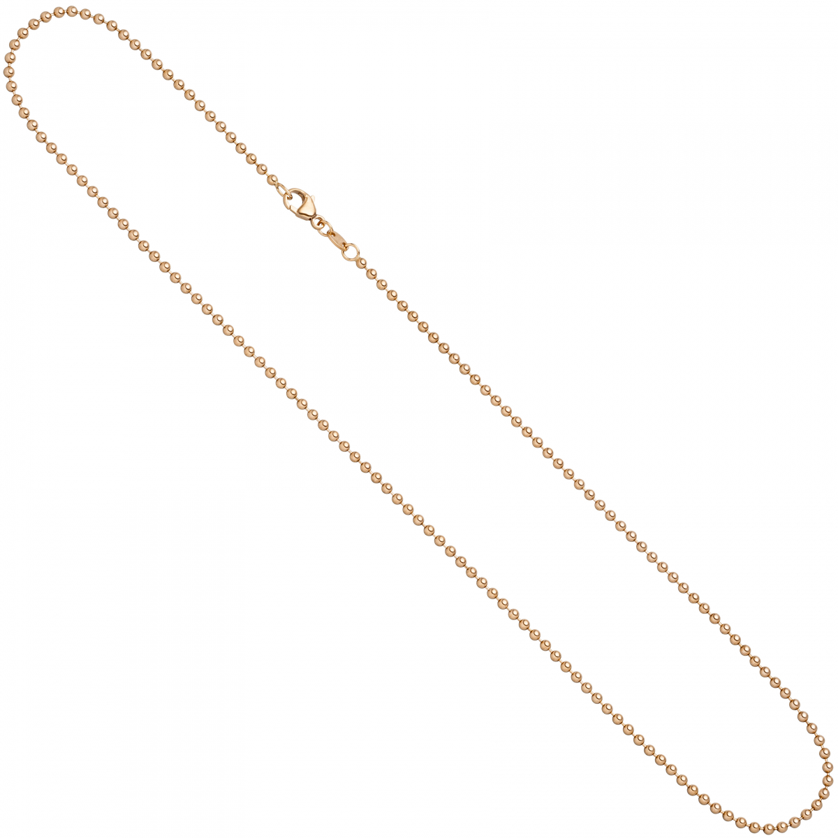 Kugelkette 585 Rotgold 2,0 mm 50 cm Gold Kette Halskette Rotgoldkette Karabiner