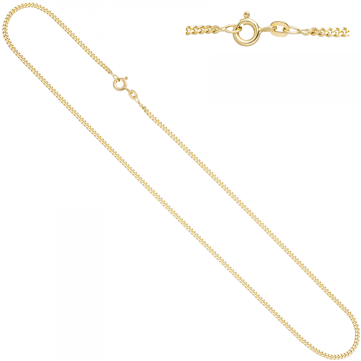Panzerkette 333 Gelbgold 2,1 mm 42 cm Gold Kette Halskette Goldkette Federring