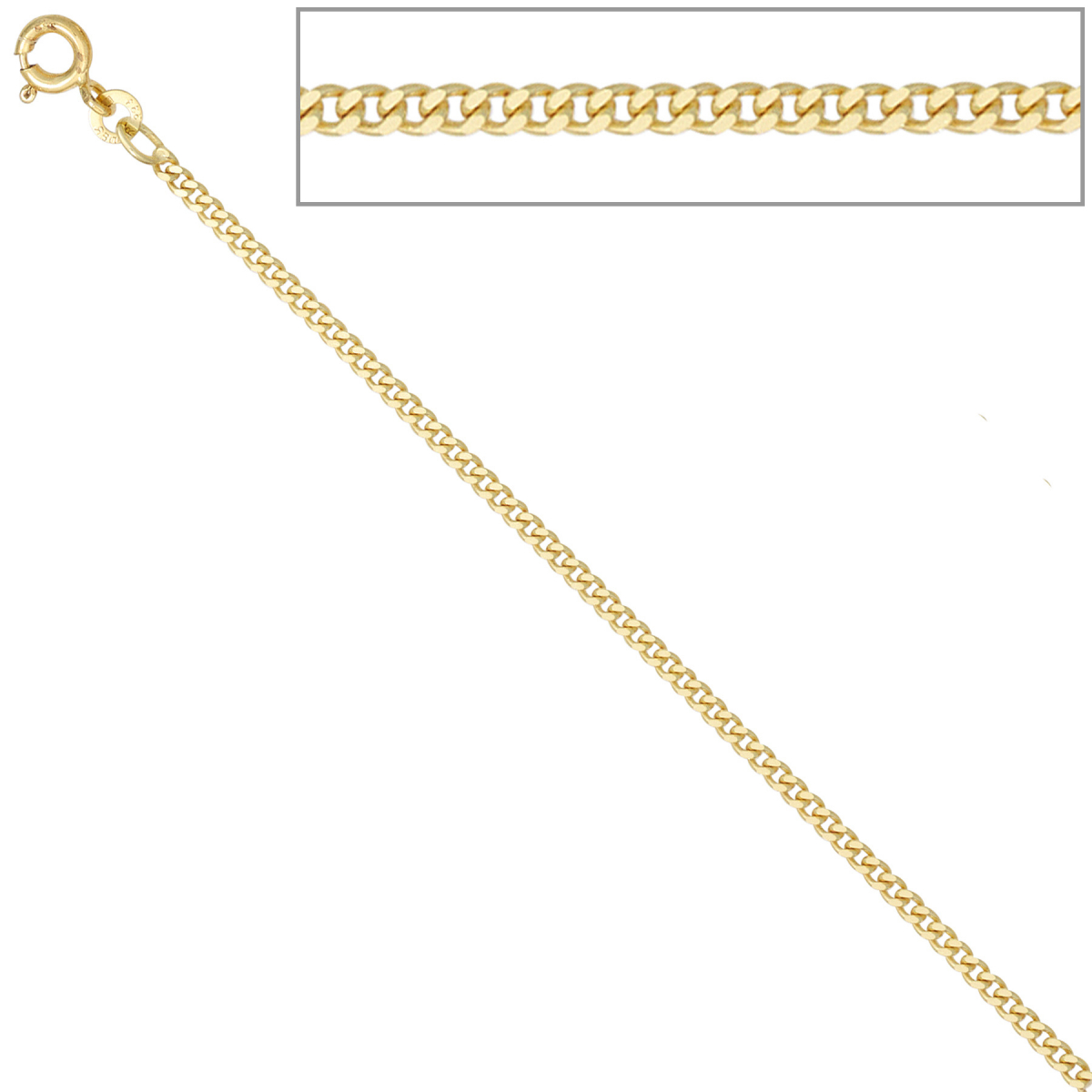Panzerkette 333 Gelbgold 2,1 mm 42 cm Gold Kette Halskette Goldkette Federring
