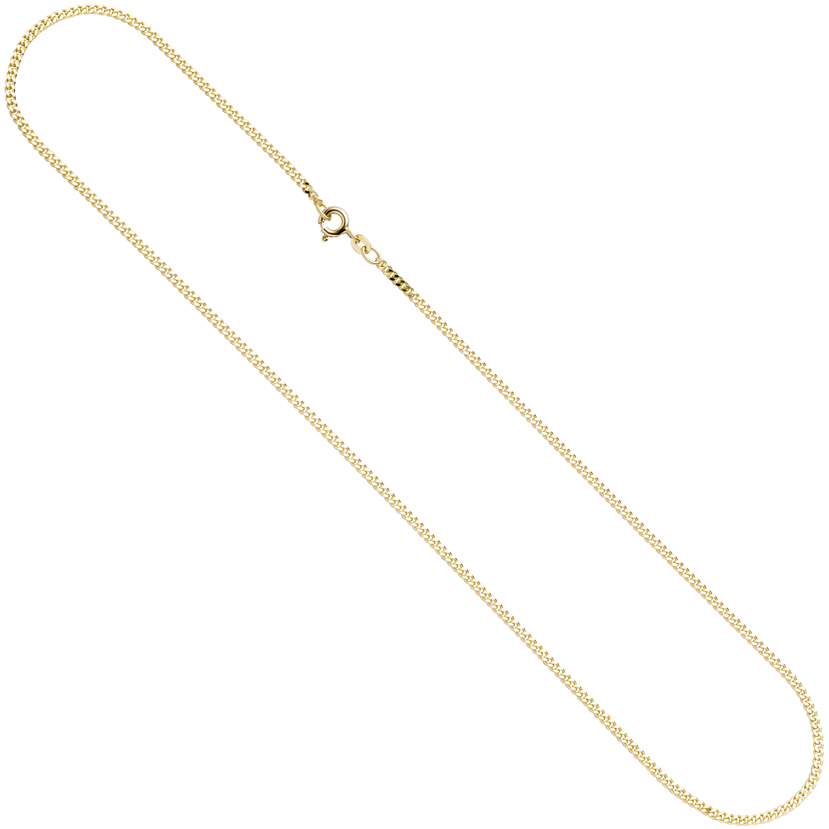 Panzerkette 585 Gelbgold 2,1 mm 45 cm Gold Kette Halskette Goldkette Federring