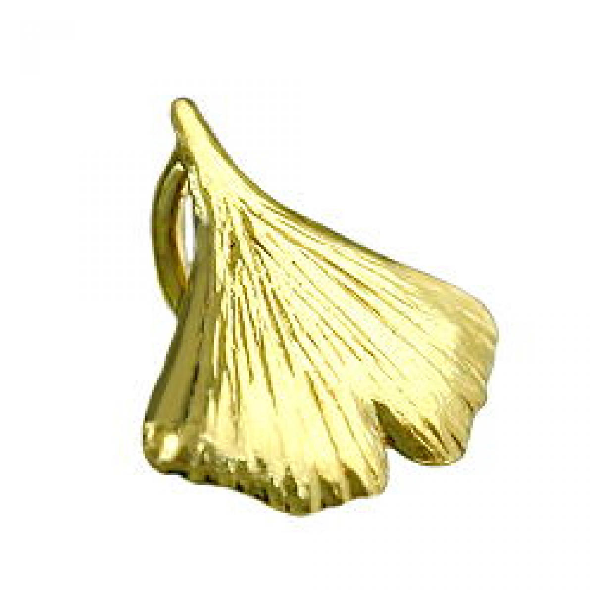 Anhänger, 9mm Ginkgoblatt glzd 9Kt GOLD
