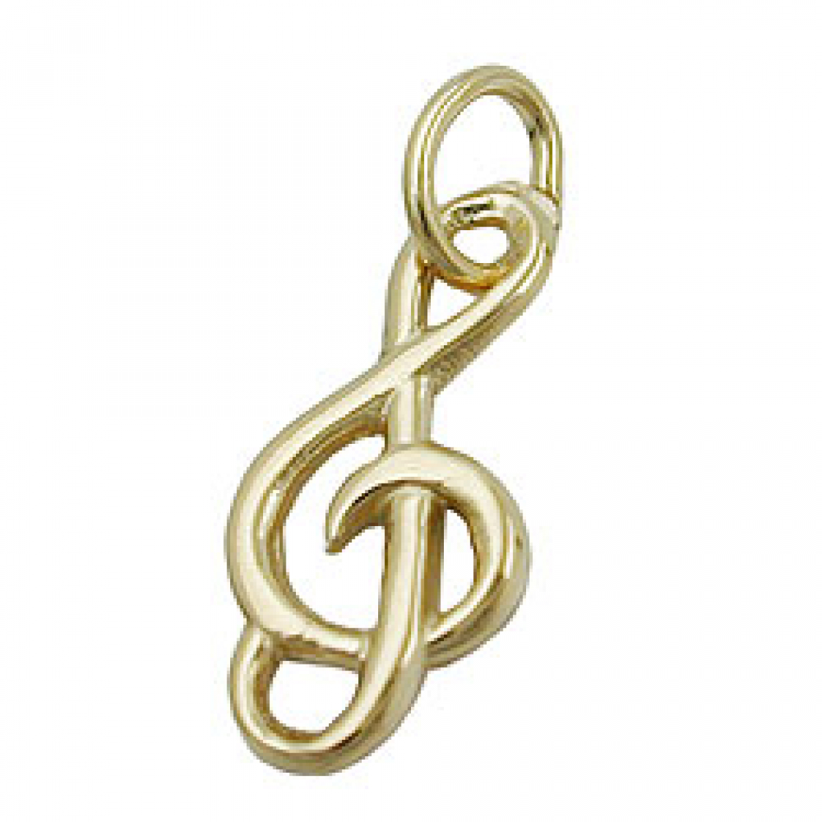 Anhänger 16x7mm Notenschlüssel glänzend 14Kt GOLD