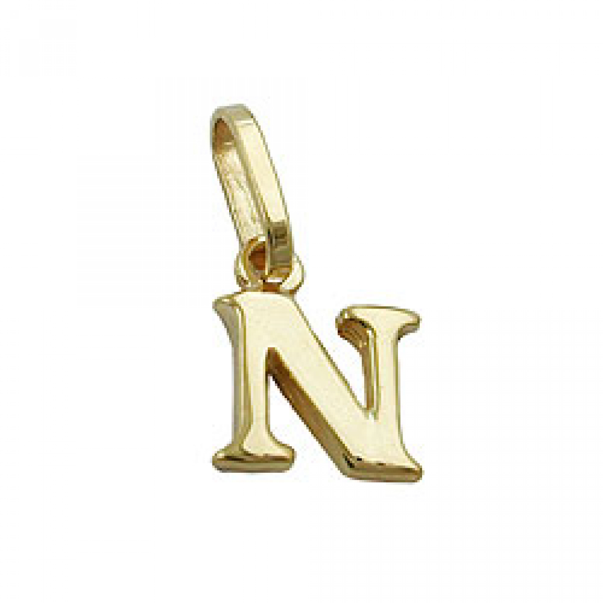 Anhänger 8x6mm Buchstabe N glänzend 9Kt GOLD