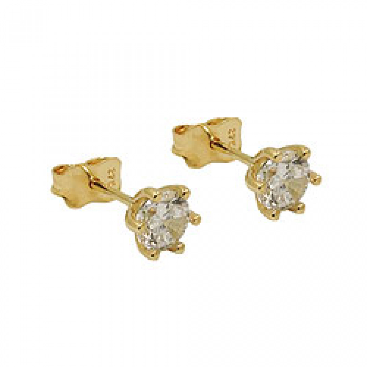 Stecker 5mm Zirkonia 9Kt GOLD