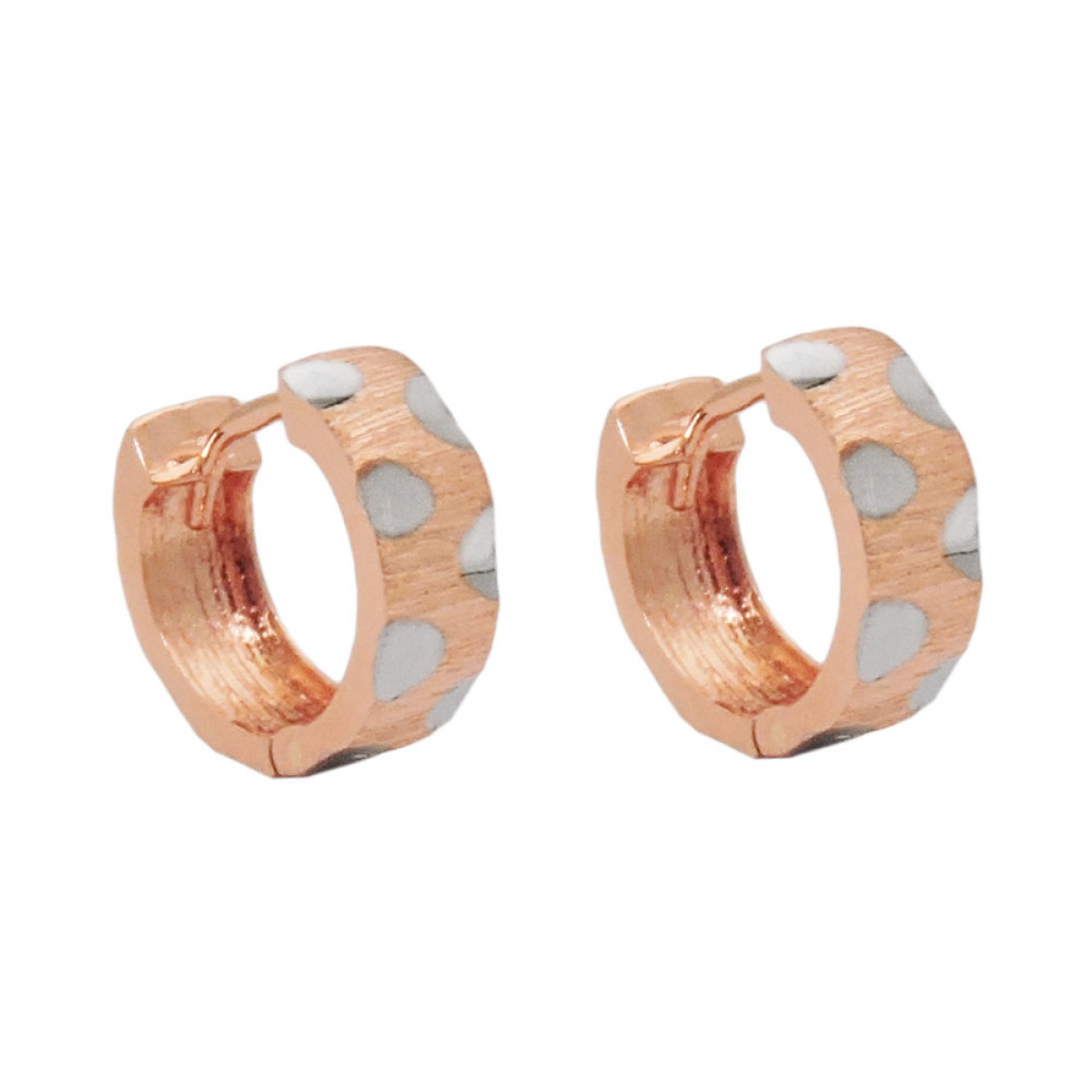 Creole 12x5mm Klappscharnier bicolor rhodiniert 9Kt Rotgold