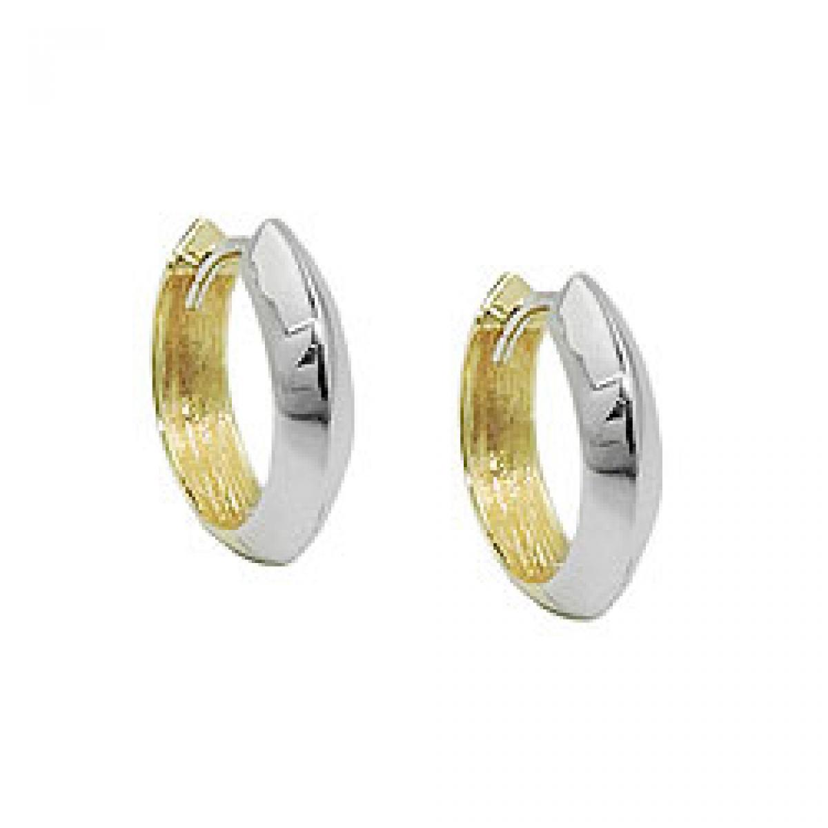 Creole 14x3mm Klappscharnier bicolor durchlegiert 9Kt GOLD