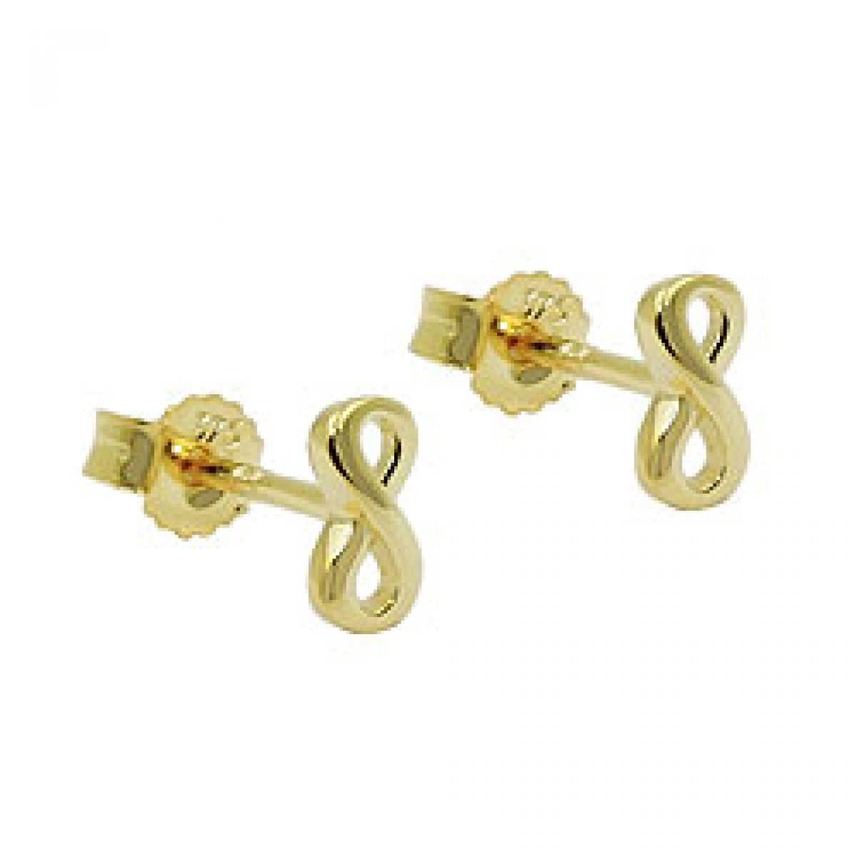 Stecker 6x3mm Unendlichkeit glänzend GOLD 9Kt