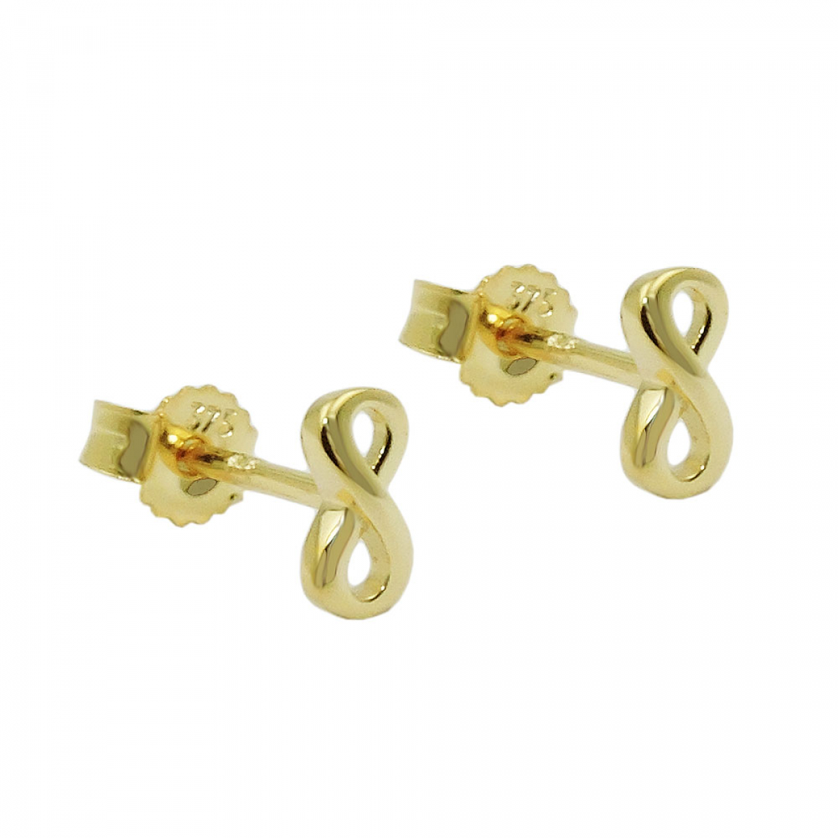 Stecker 6x3mm Unendlichkeit glänzend GOLD 9Kt