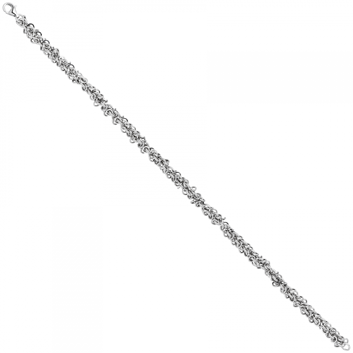Fußkettchen Fußkette 925 Sterling Silber rhodiniert 26 cm Karabiner