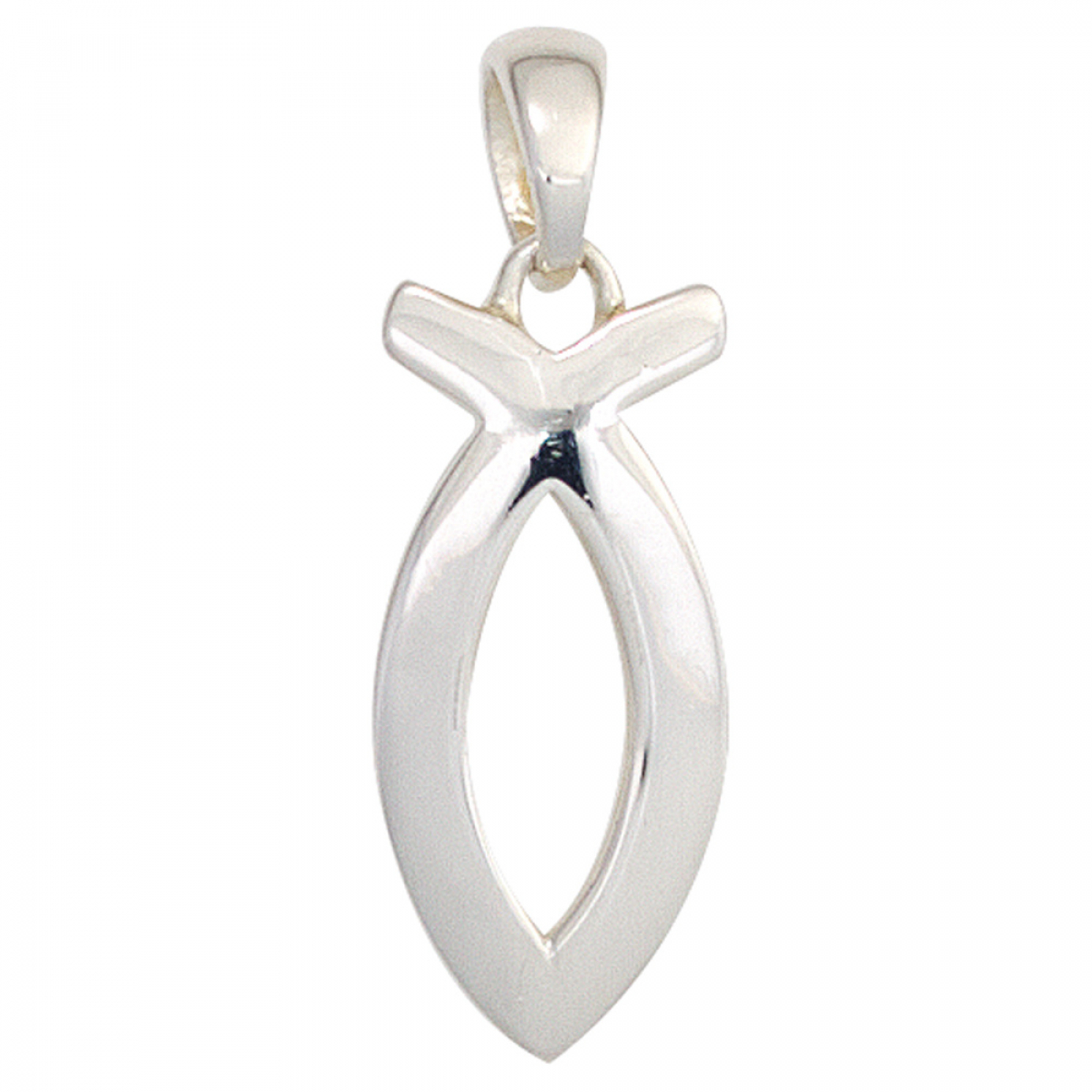 Anhänger Ichthys 925 Sterling Silber rhodiniert