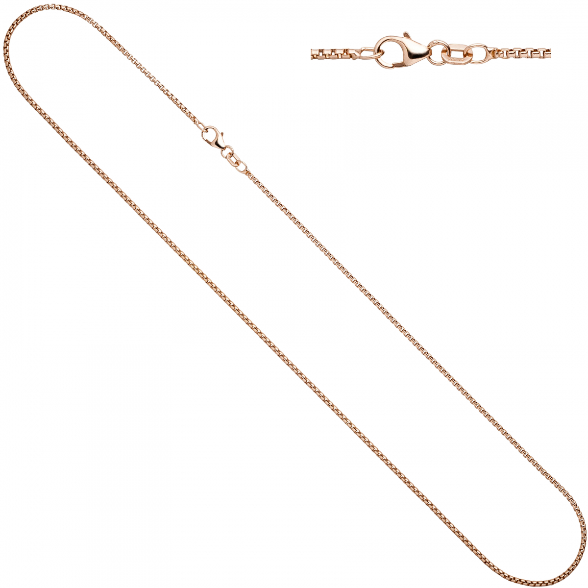 Venezianerkette 925 Silber rotgold vergoldet 1,5 mm 45 cm Halskette Kette