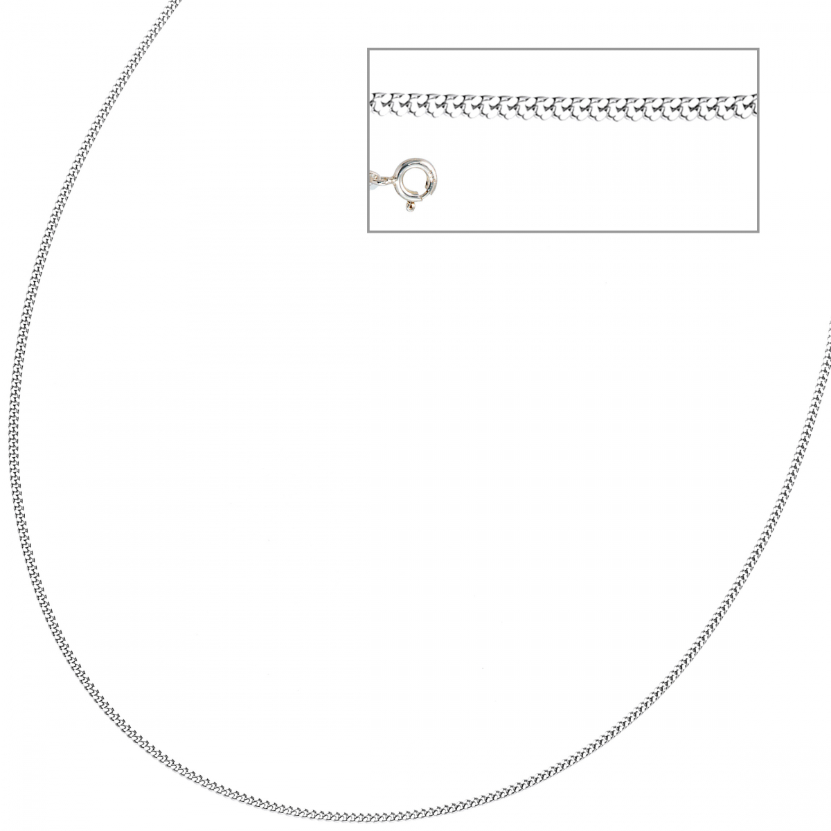 Panzerkette 925 Sterling Silber 1,7 mm 38 cm Halskette Kette Silberkette