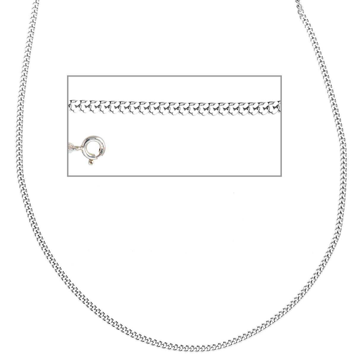 Panzerkette 925 Sterling Silber 2 mm 50 cm Halskette Kette Silberkette Federring