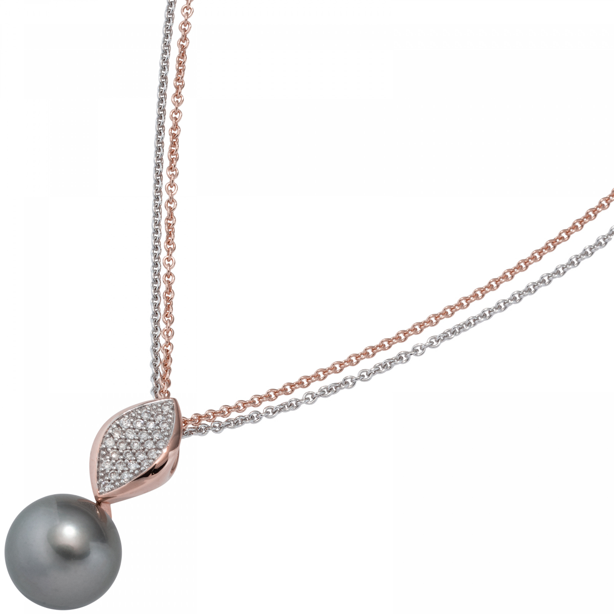 Anhänger 585 Rotgold 27 Diamanten Brillanten 1 Tahiti Perle Perlenanhänger