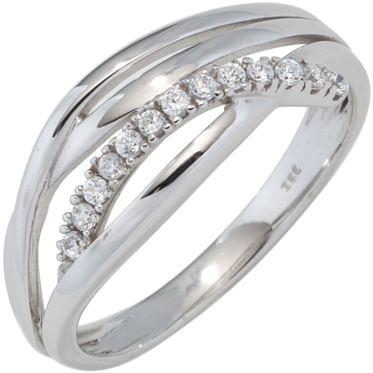 Damen Ring 333 Gold Weißgold mit Zirkonia Weißgoldring - 52mm