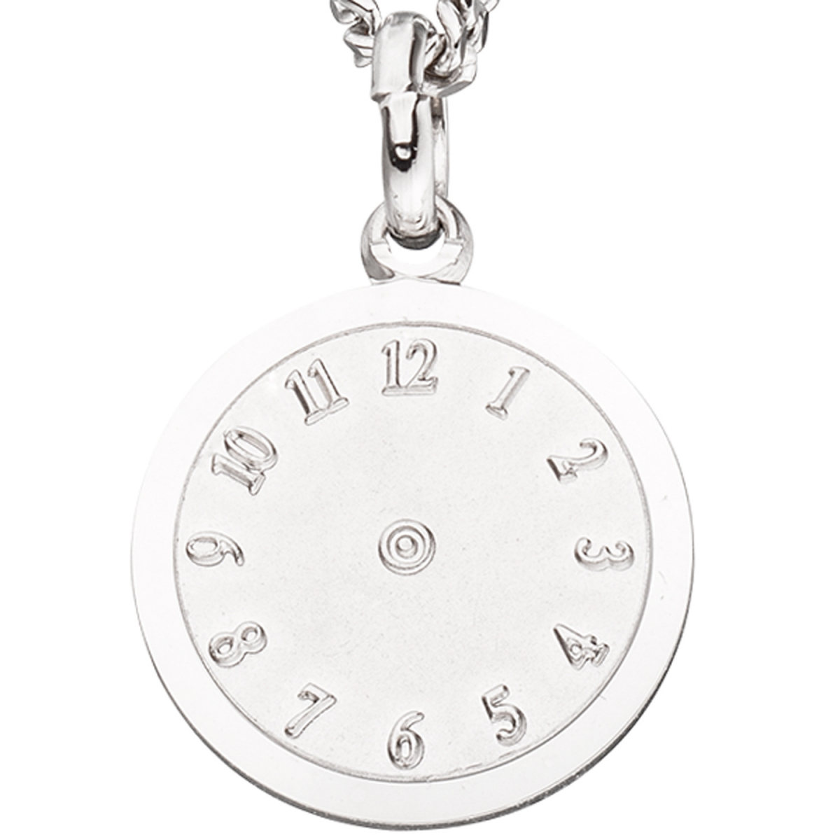 Kinder Anhänger Taufuhr 925 Sterling Silber mattiert Kinderanhänger