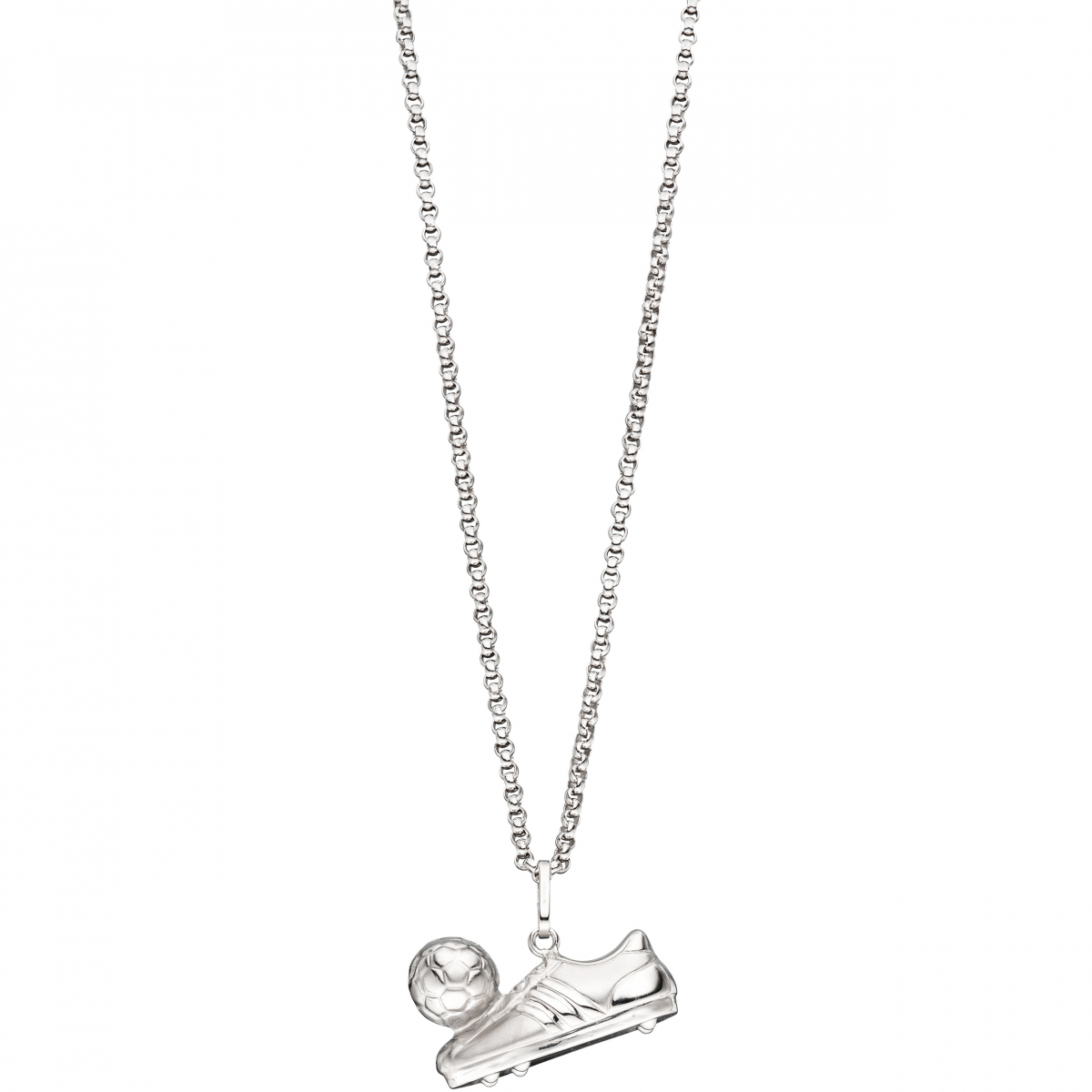 Anhänger Fußball Fußballschuh mit Ball 925 Sterling Silber mattiert