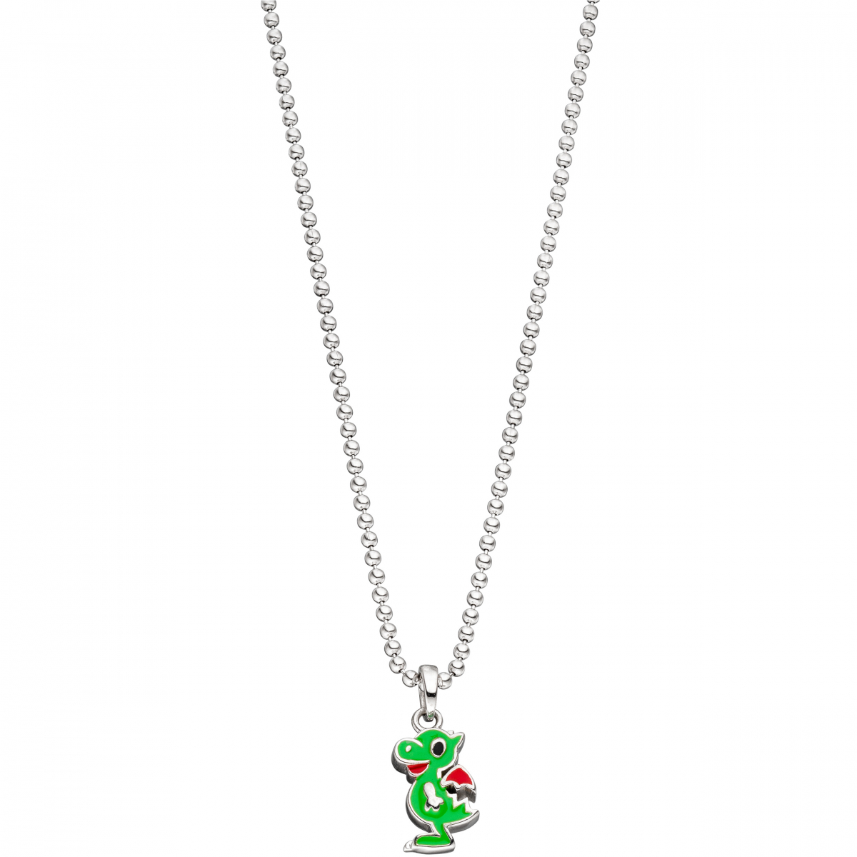 Kinder Anhänger Drache 925 Sterling Silber grün rot lackiert Kinderanhänger