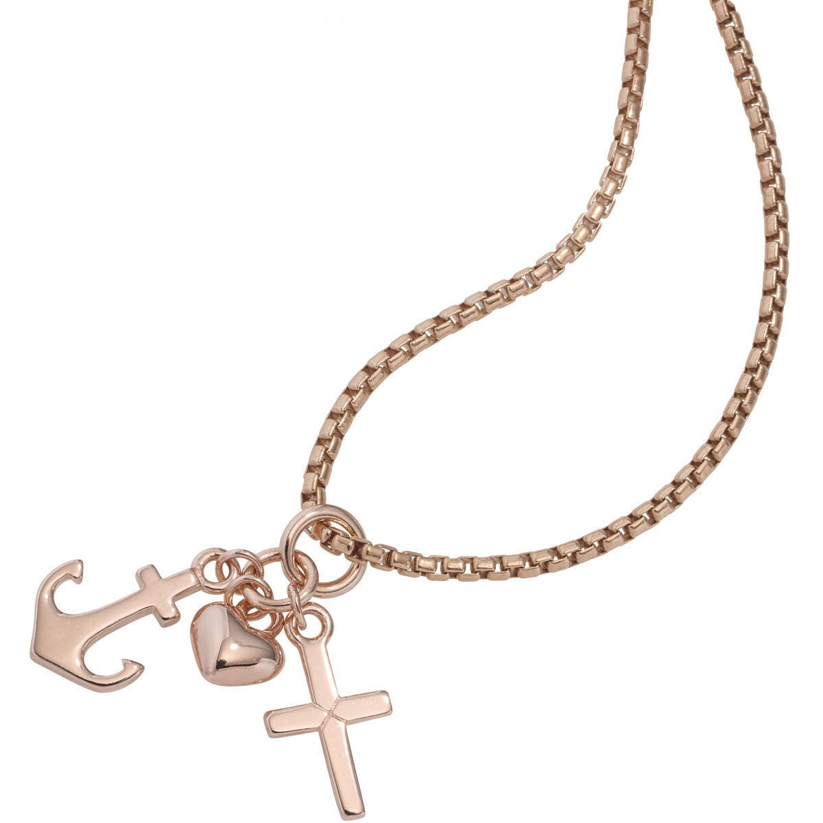 Kinder Anhänger Glaube Liebe Hoffnung 925 Sterling Silber rotgold vergoldet