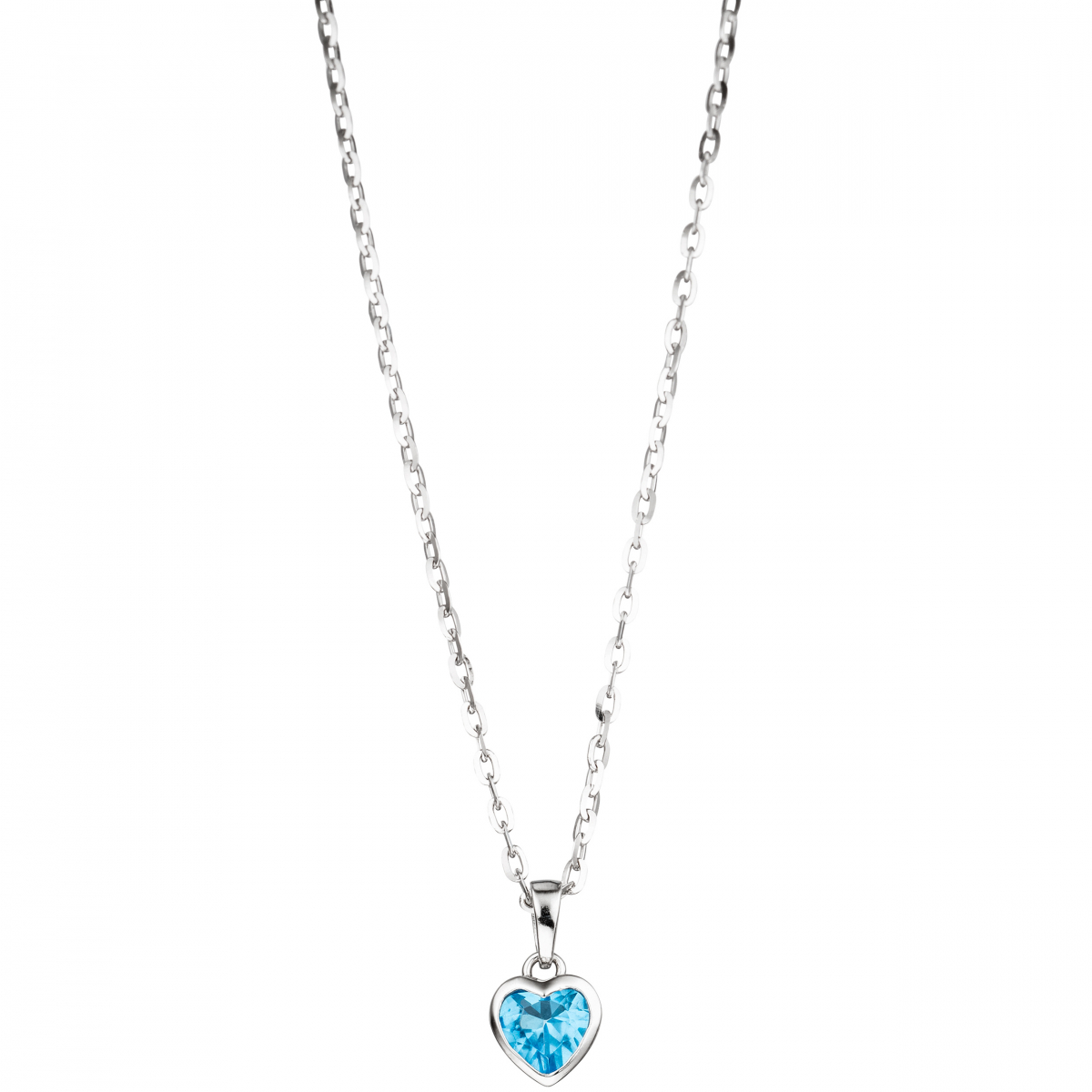 Kinder Anhänger Herz 925 Sterling Silber 1 Kristall blau hellblau Kinderanhänger