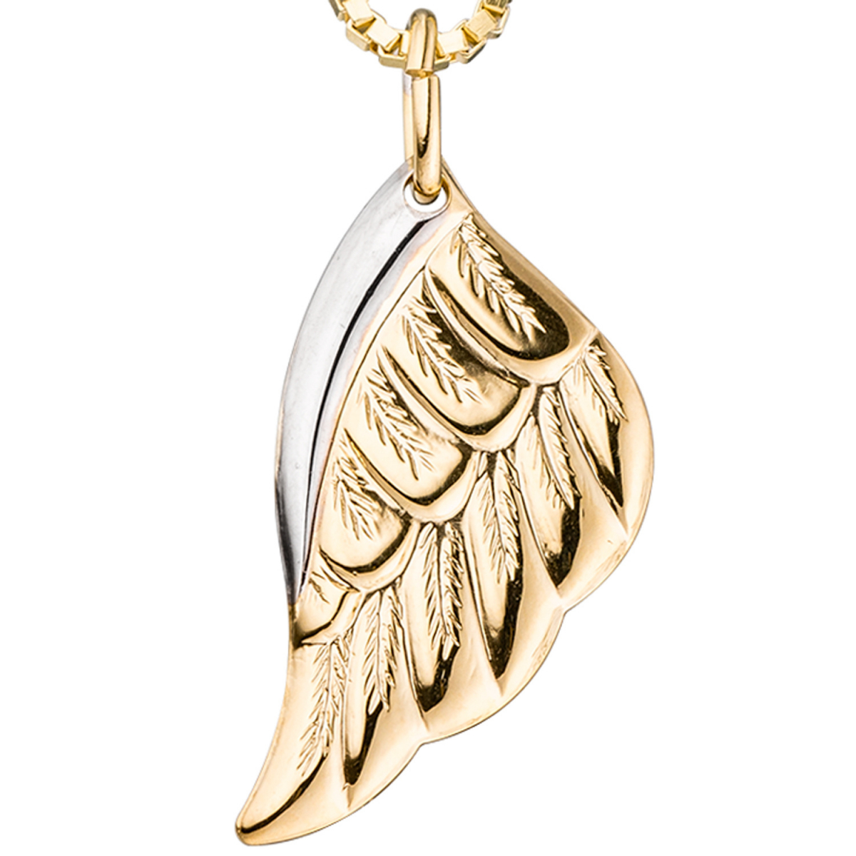Anhänger Flügel Engelsflügel 333 Gold Gelbgold bicolor Goldanhänger