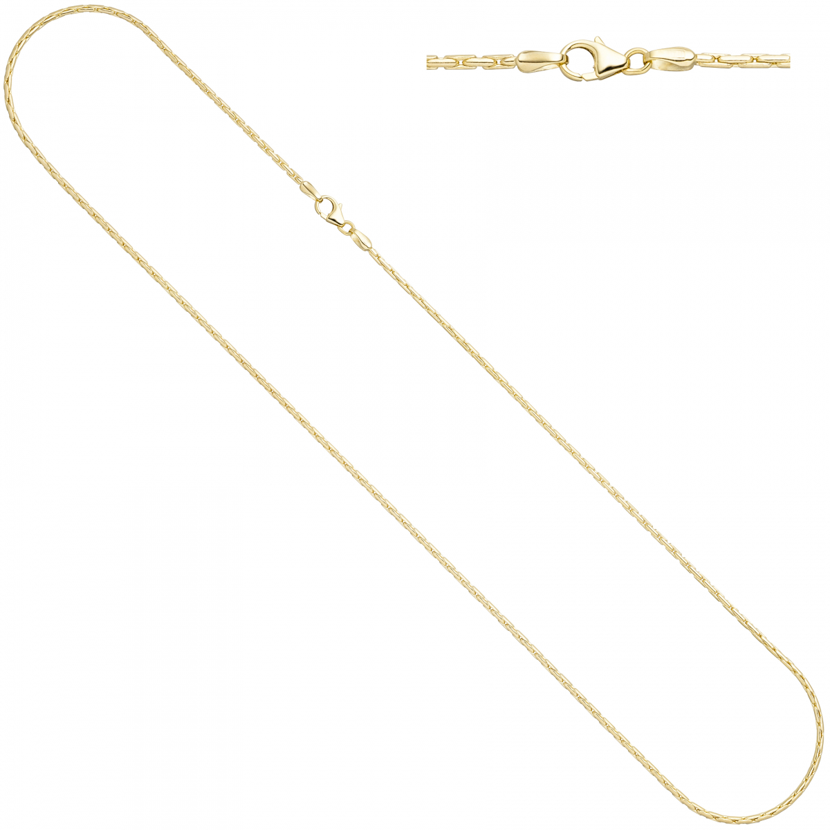 Kobrakette oval 333 Gelbgold 1,7 mm 50 cm Gold Kette Halskette Goldkette