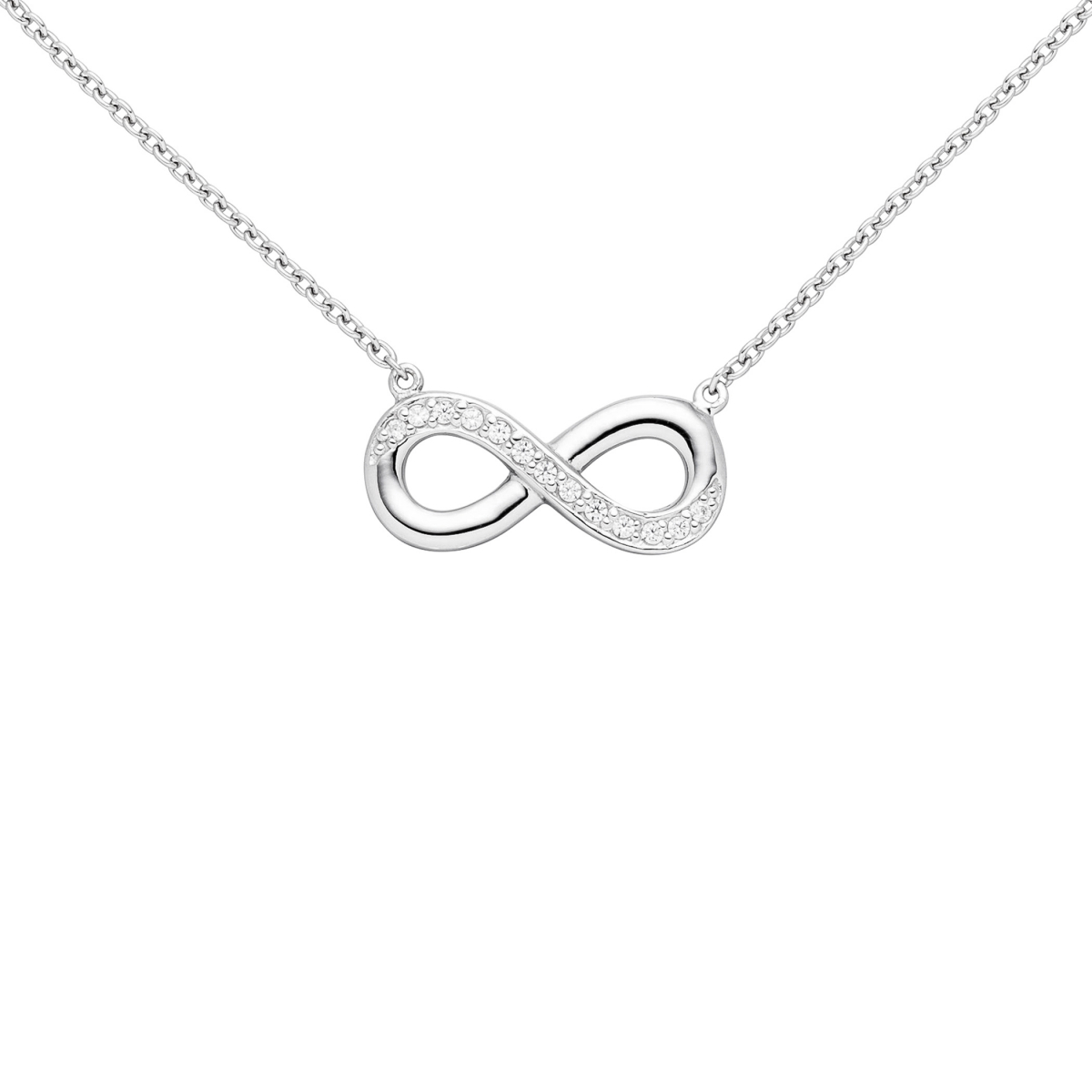 Collier Kette mit Anhänger Unendlichkeit 925 Sterling Silber mit Zirkonia 41 cm