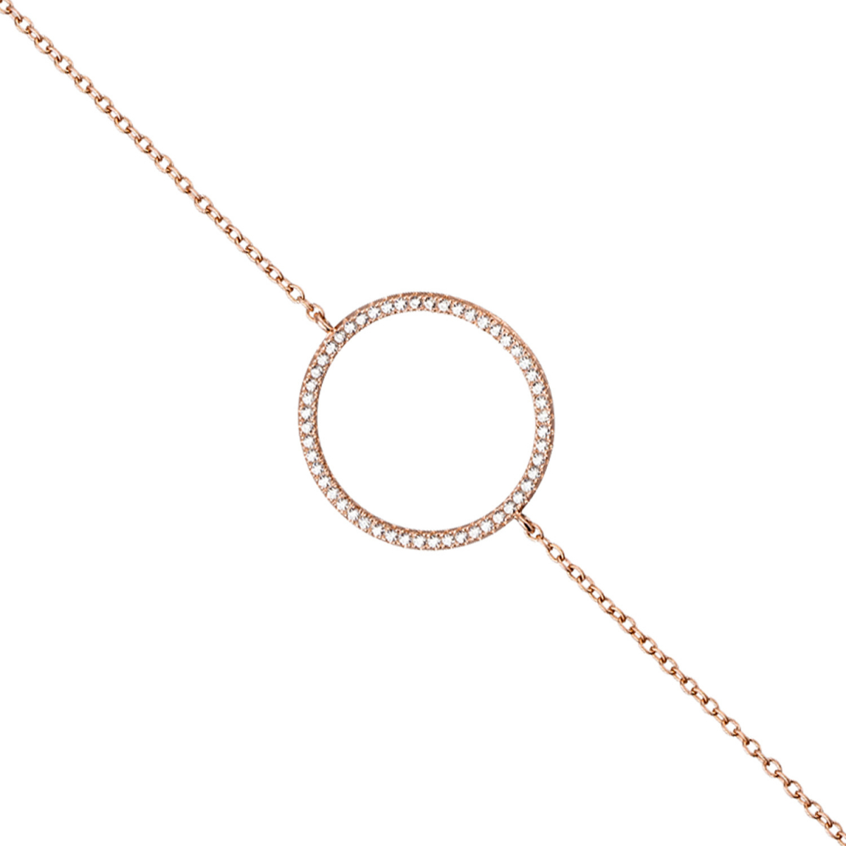 Armband 925 Sterling Silber rotgold vergoldet 52 Zirkonia 21 cm