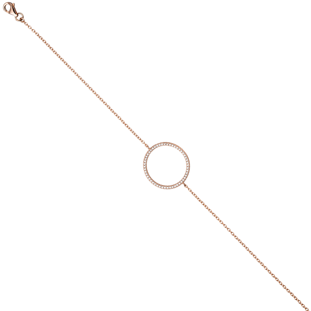 Armband 925 Sterling Silber rotgold vergoldet 52 Zirkonia 21 cm