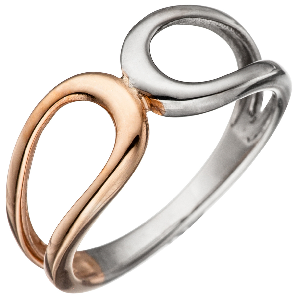 Damen Ring 925 Sterling Silber bicolor vergoldet Silberring - 54mm